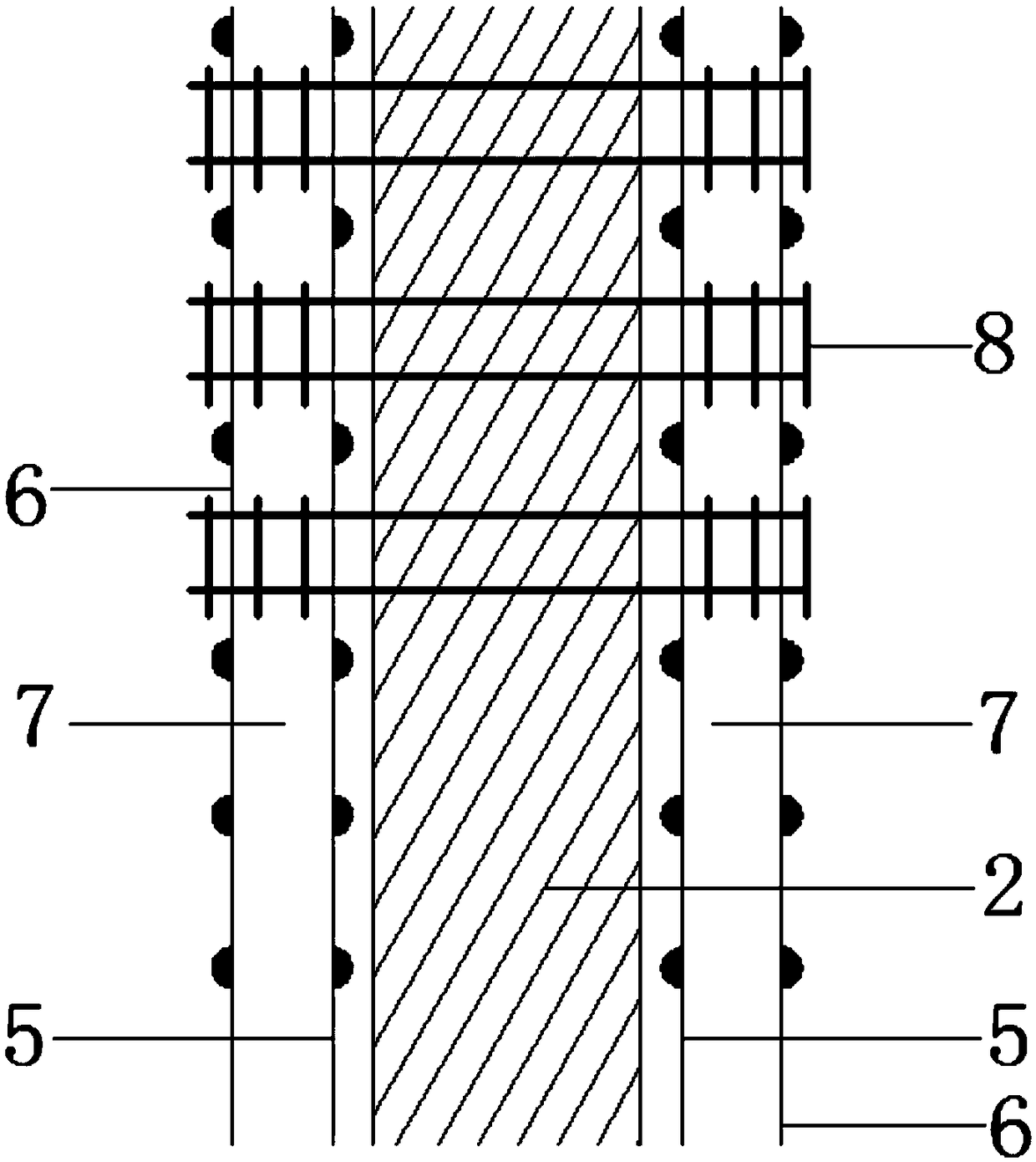 Modeling grid structure thermal insulation wall and construction method