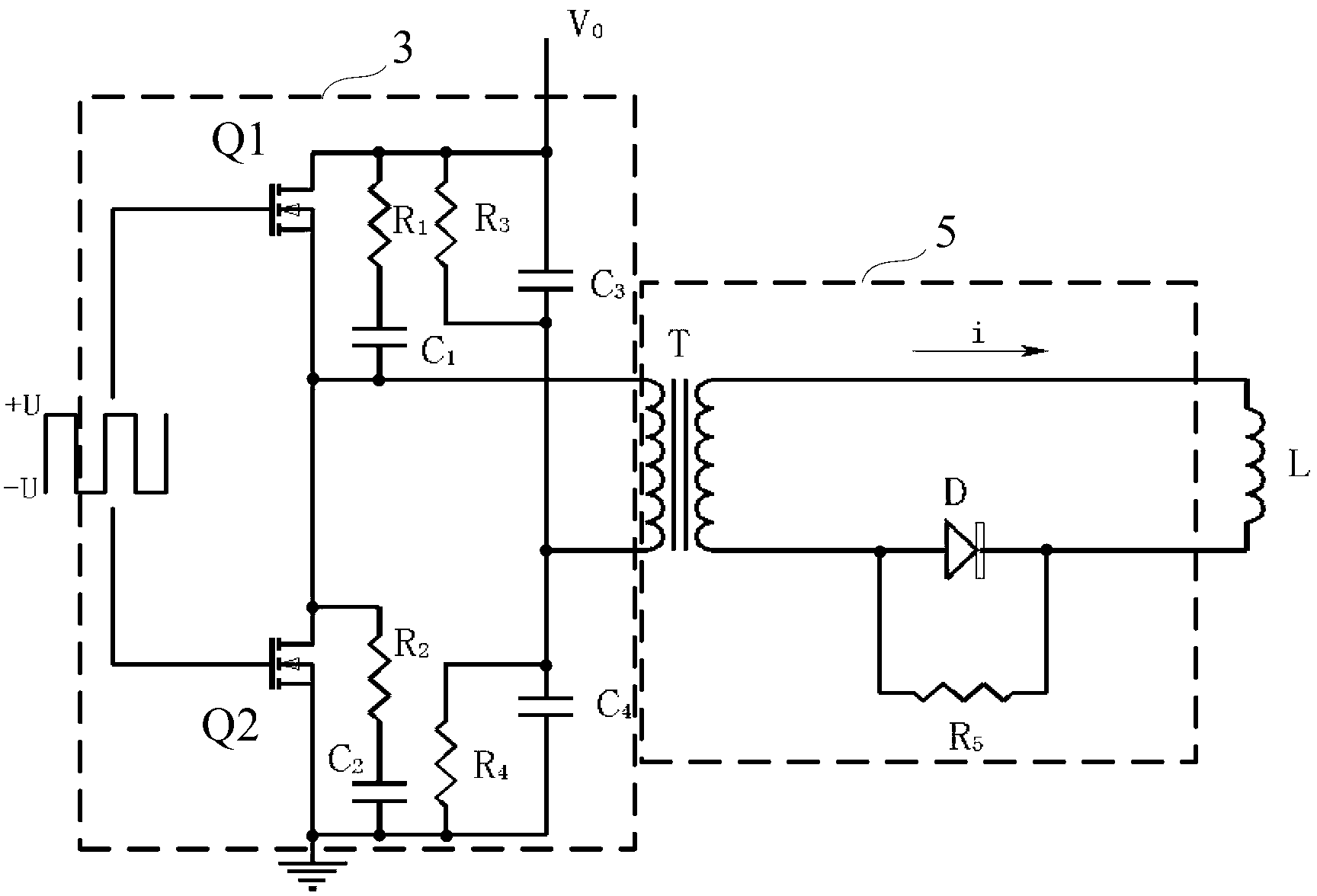 Ultrasonic wave power source for driving magnetostrictive transducer