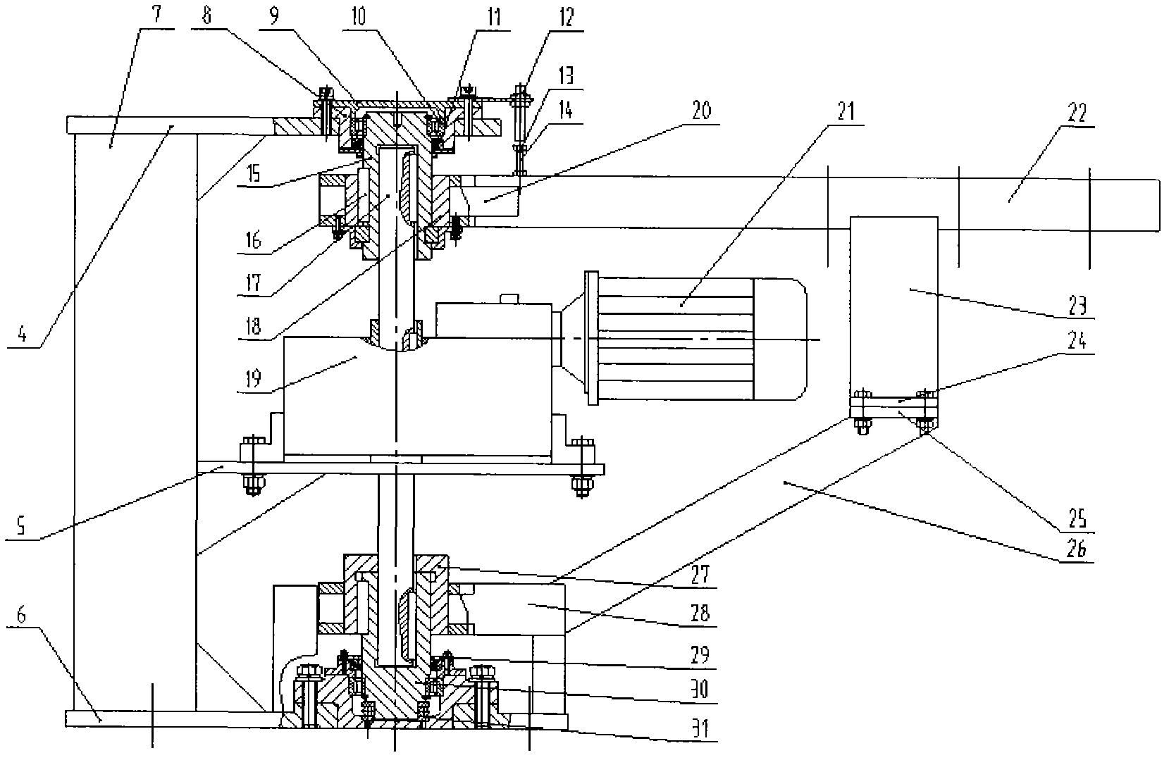 Swing arm drive device for spraying antifreeze on coal-carrying train