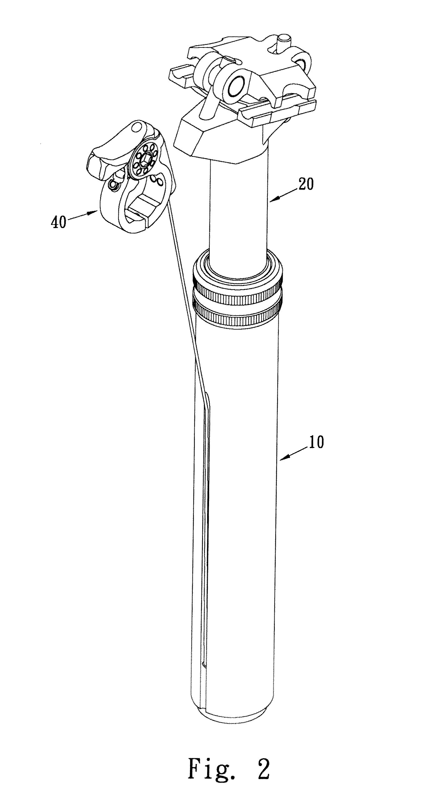 Control device for adjustable bicycle seat
