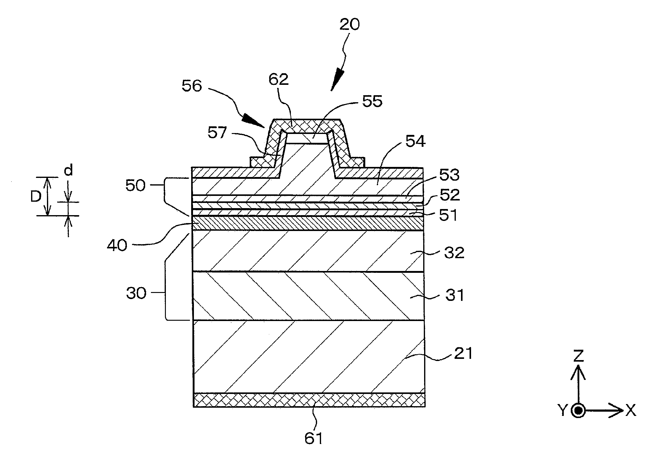 Laser diode device, method of driving the same, and laser diode apparatus