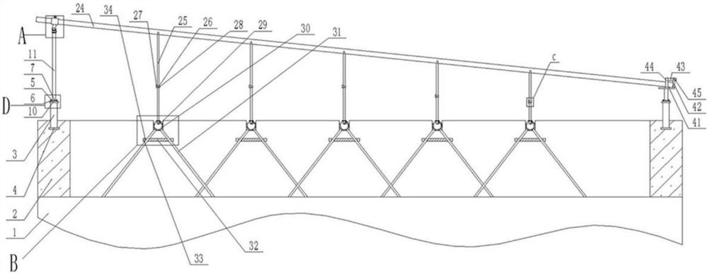 Roof photovoltaic support structure system without counterweight foundation