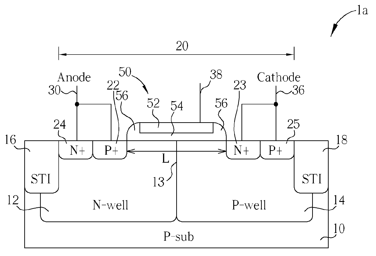 Lateral silicon controlled rectifier structure