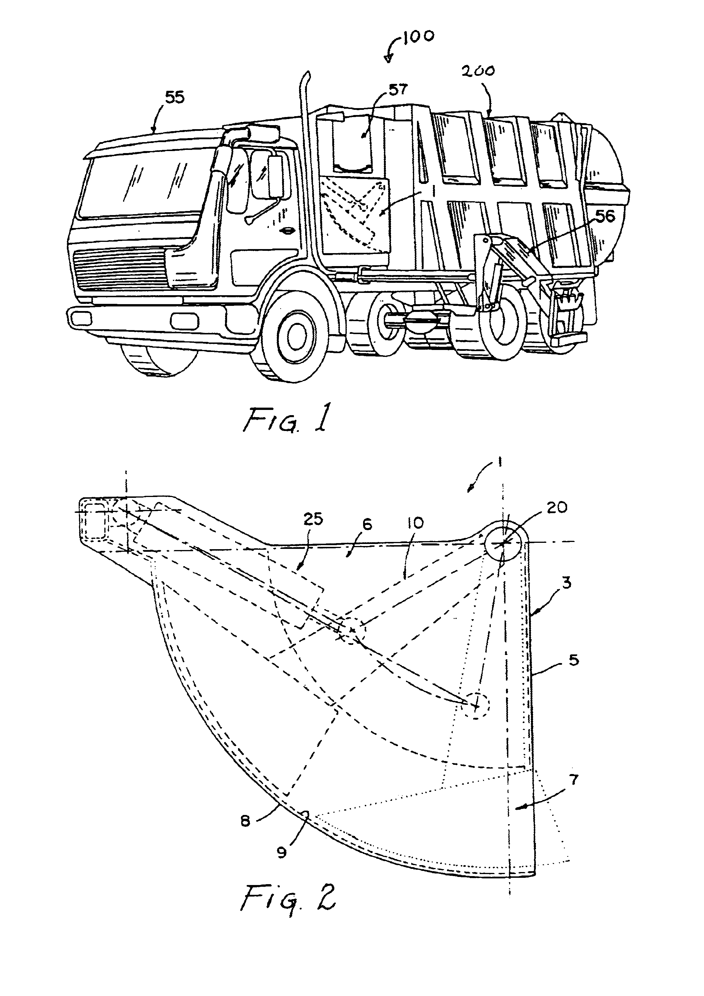 Refuse receptacle having a charging hopper and moving floor and method therefor
