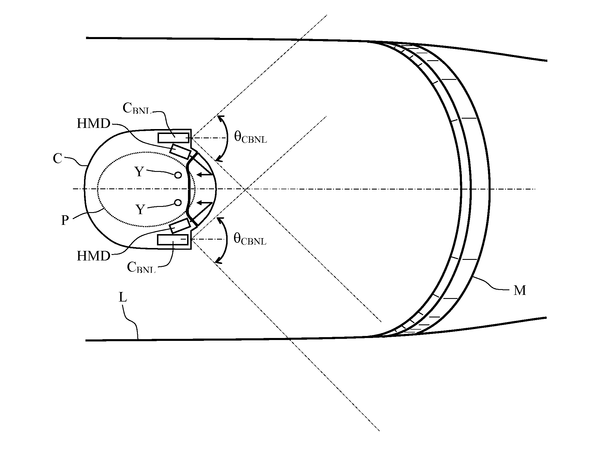 Method for Eliminating a Cockpit Mask and Associated Helmet-Mounted Display System