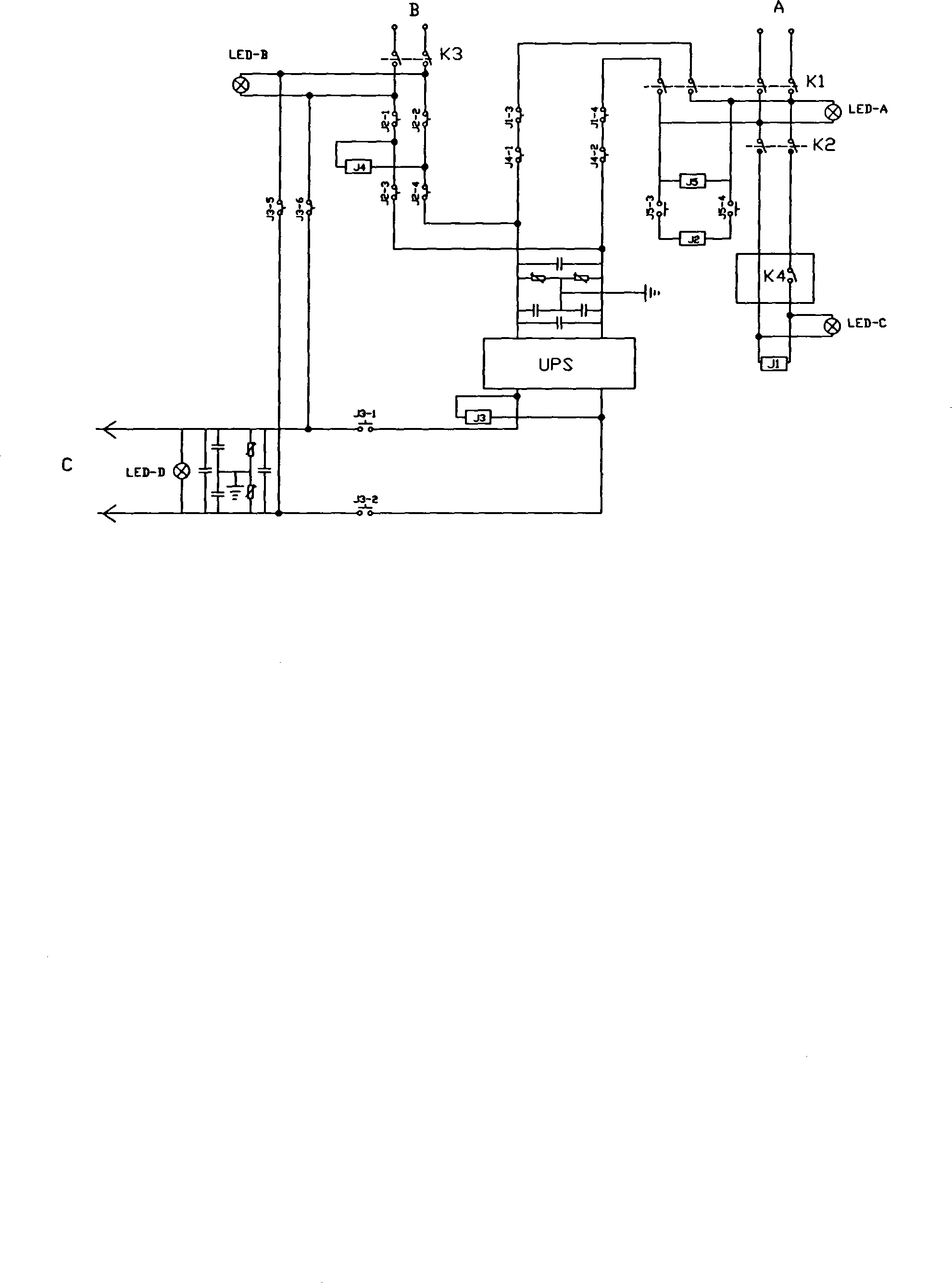 UPS dual-channel power supply automatic maintenance control device