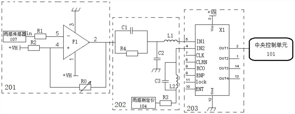 Intelligent detection system of rain-sensing window closer and its circuit structure and detection method