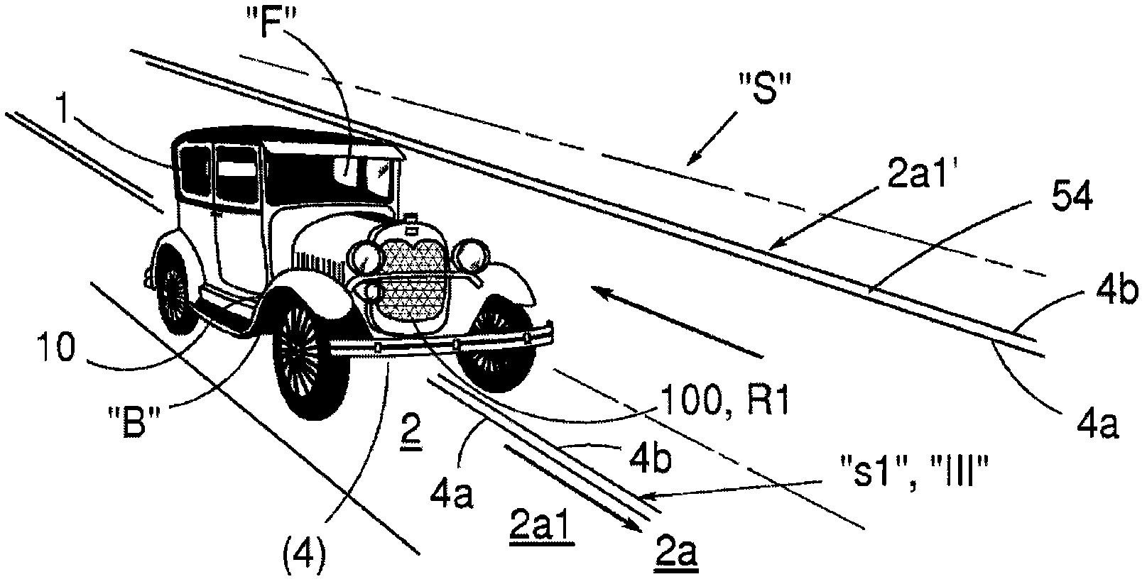 A system adapted for one or more vehicles, which may be driven forward electrically