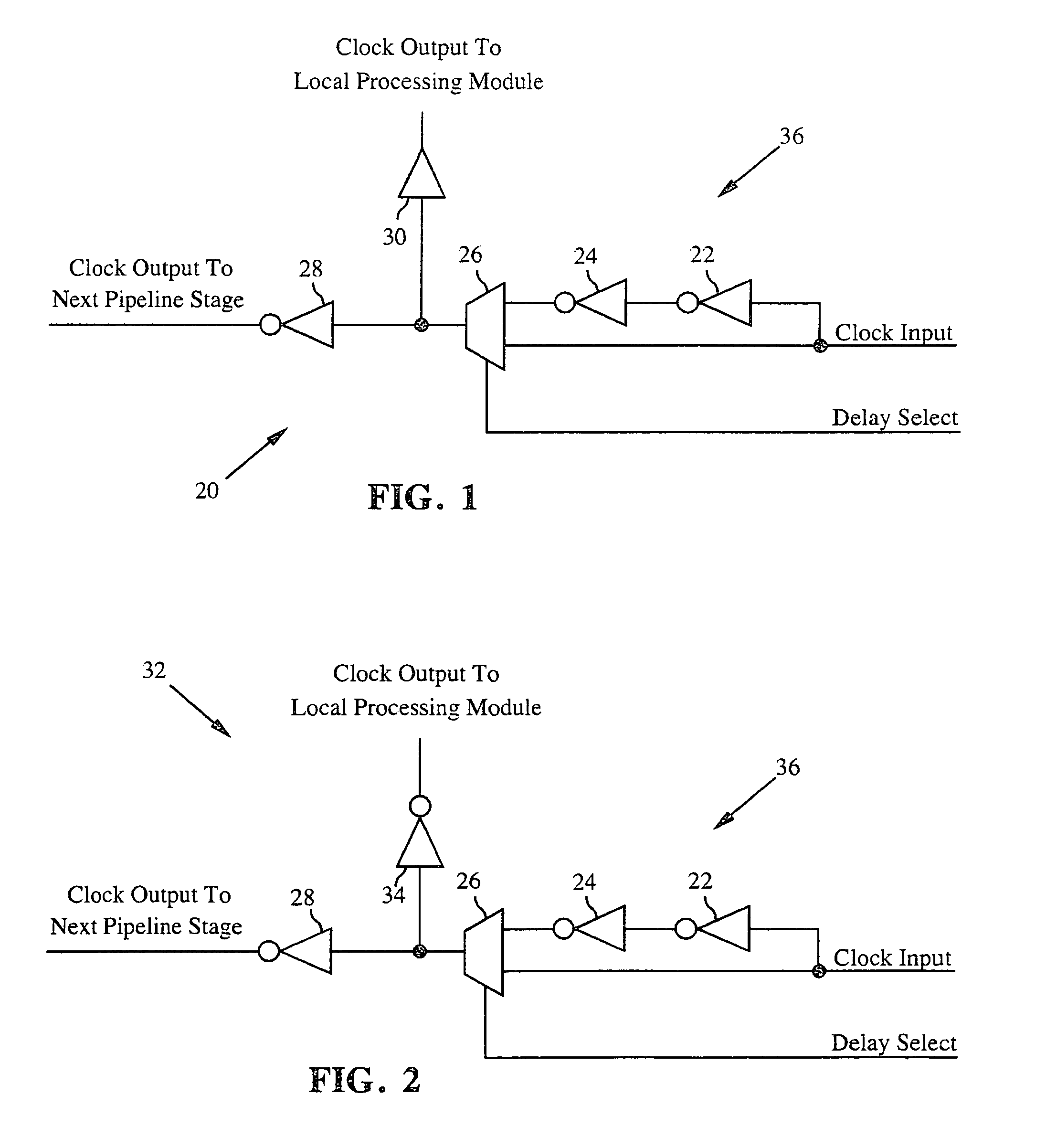 Automatic clock synchronization and distribution circuit for counter clock flow pipelined systems