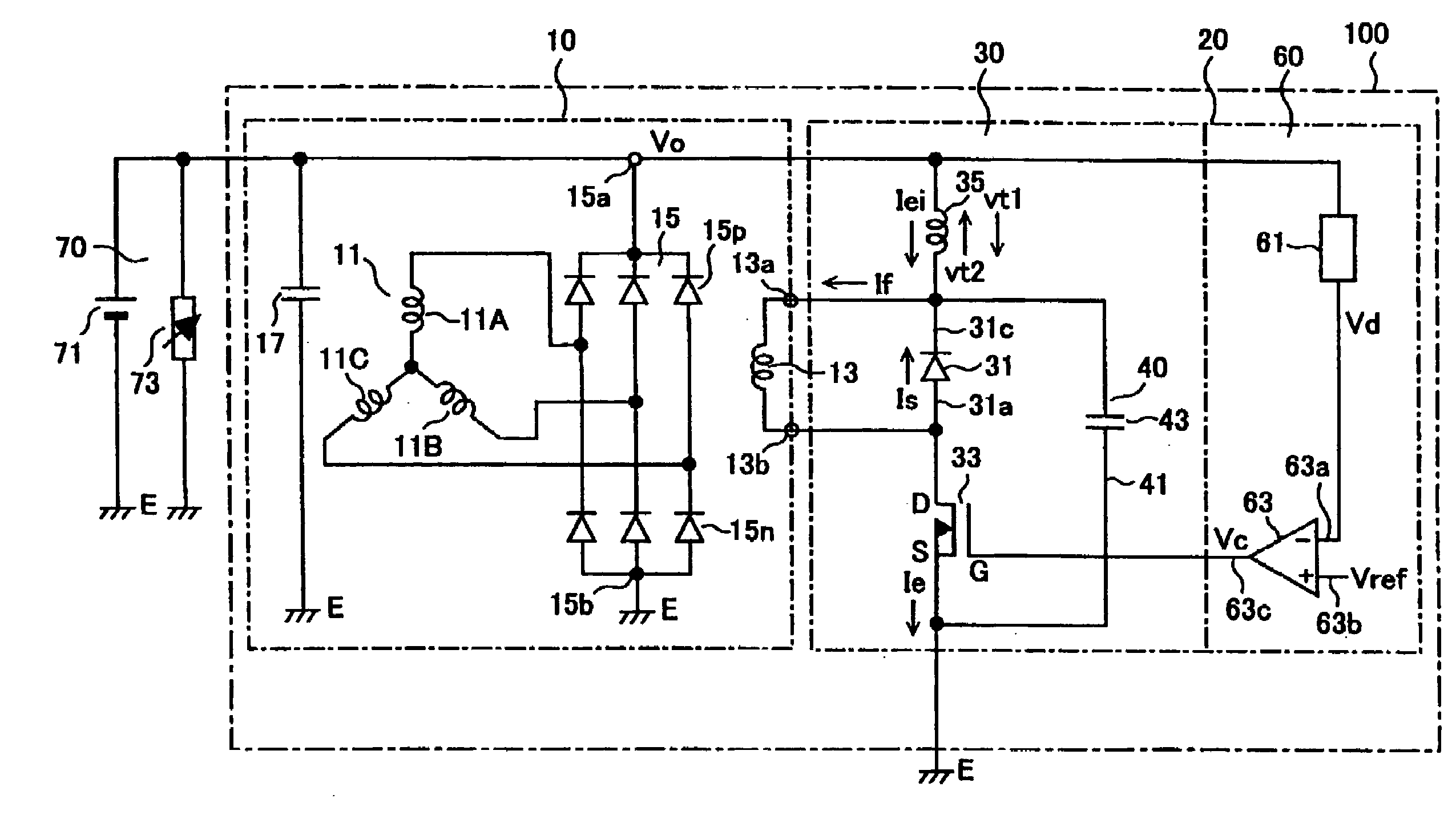 Output voltage controller for ac vehicle generator