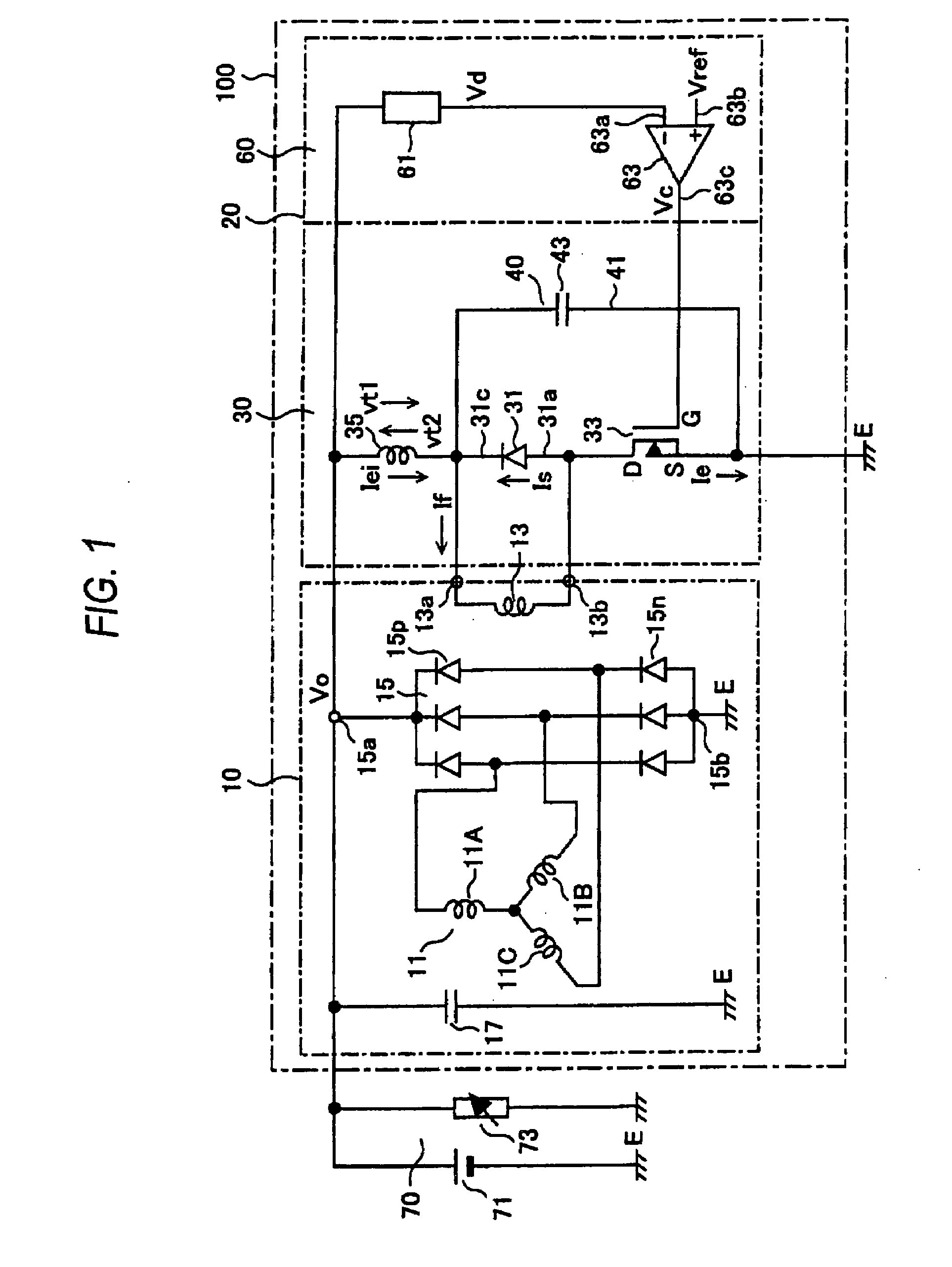 Output voltage controller for ac vehicle generator