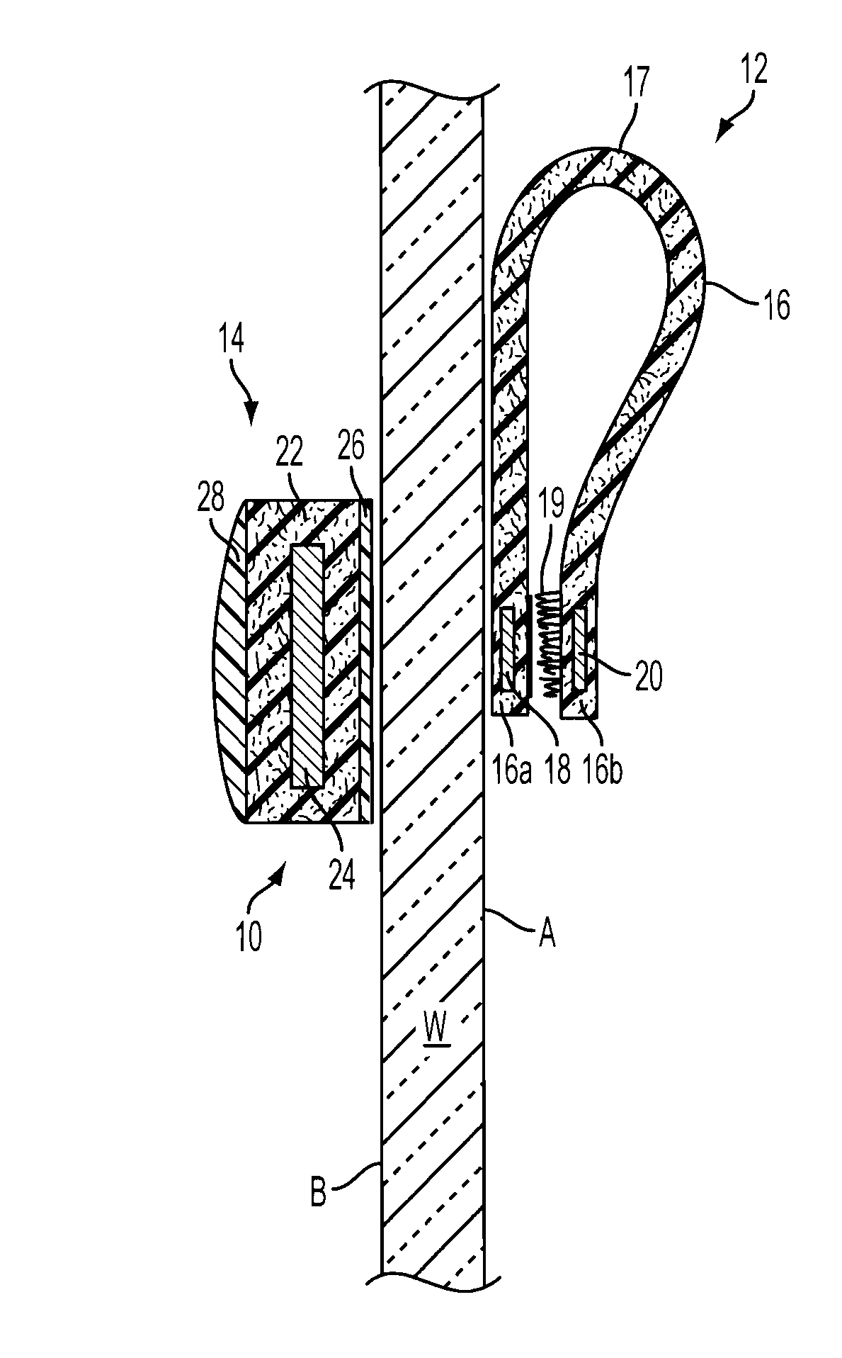 Magnetically coupled wall attachment device