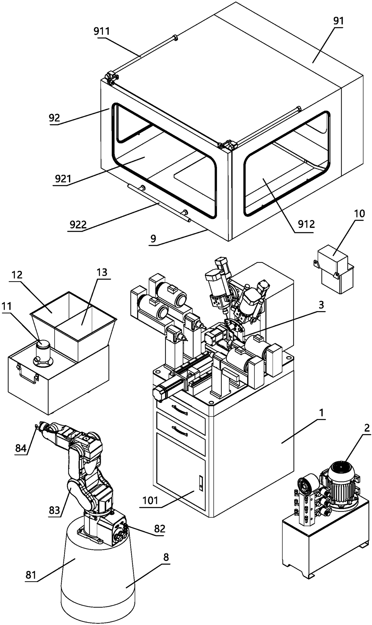 Punching machine adopting manipulator to load and unload