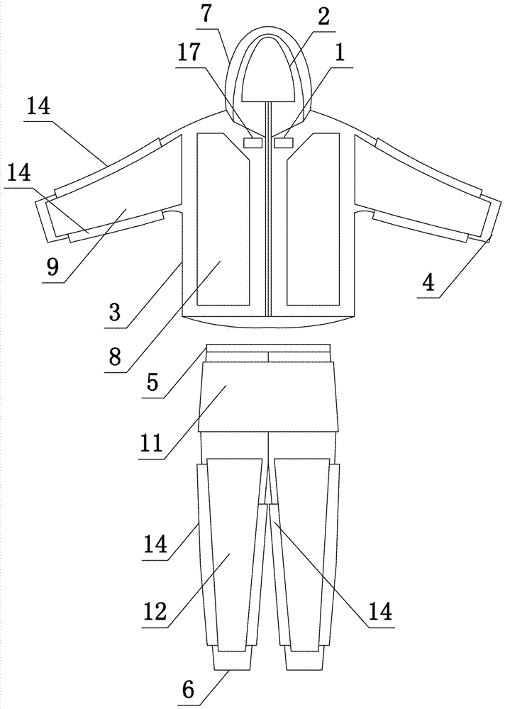 Anti-falling garment for high-altitude operations