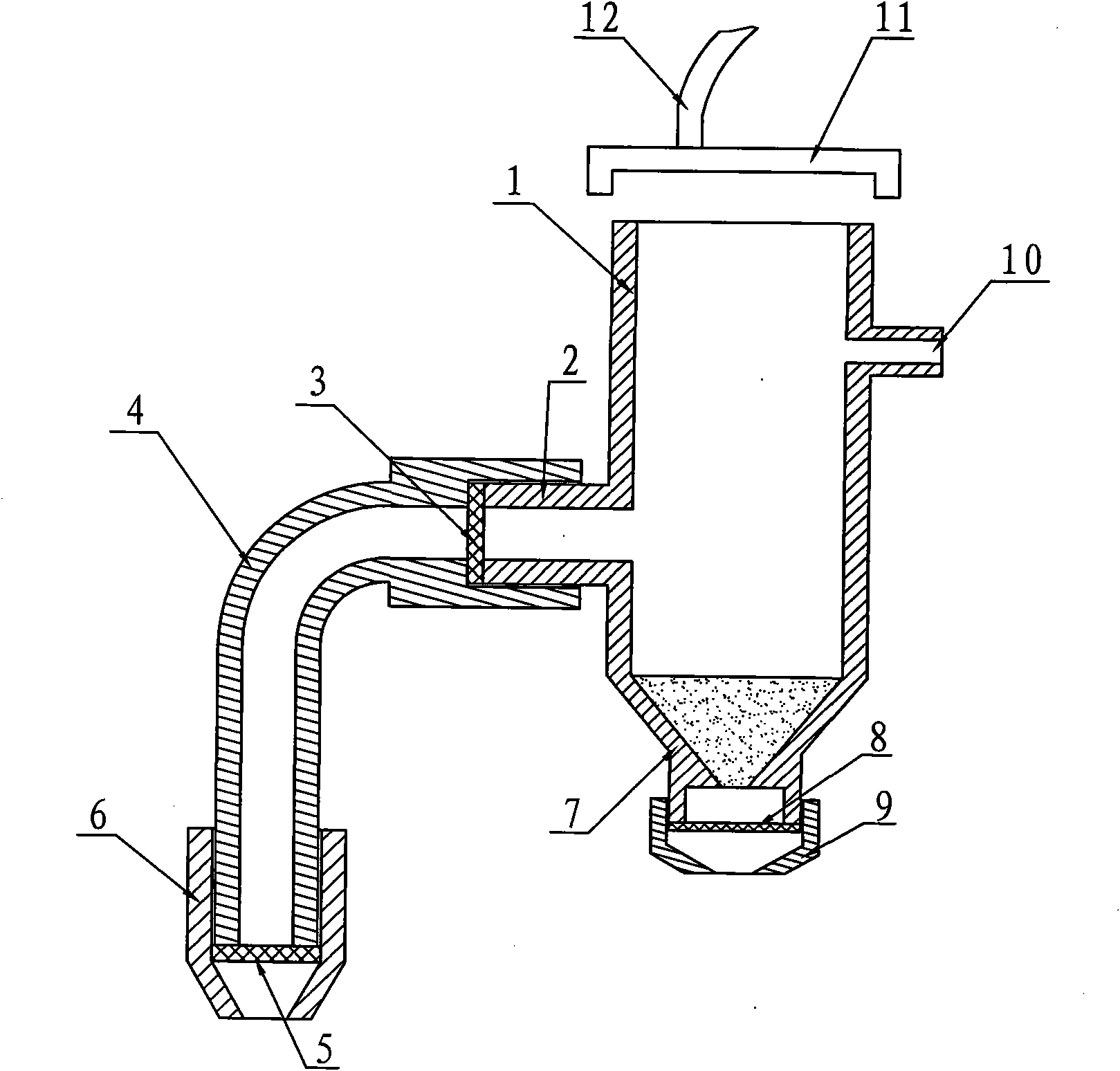 Liquid lubricating oil filtering device