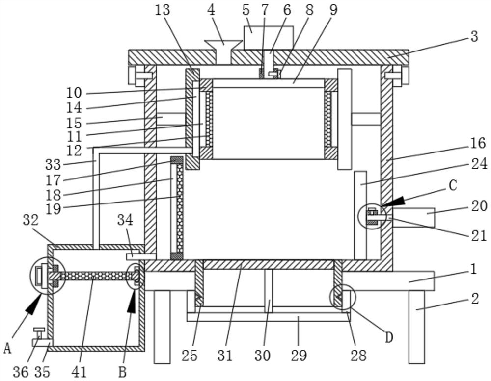 Solid-liquid separation device for biological food processing