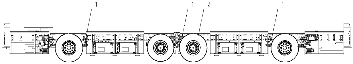 Chassis of automatic container guiding vehicle