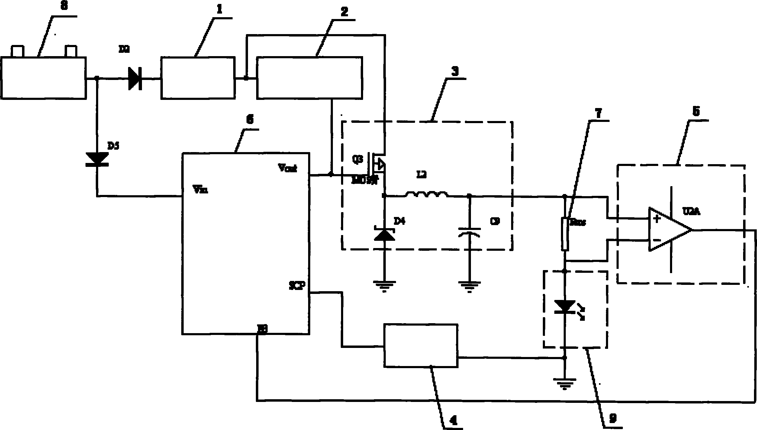 Step-down constant current LED drive circuit for automobile lighting