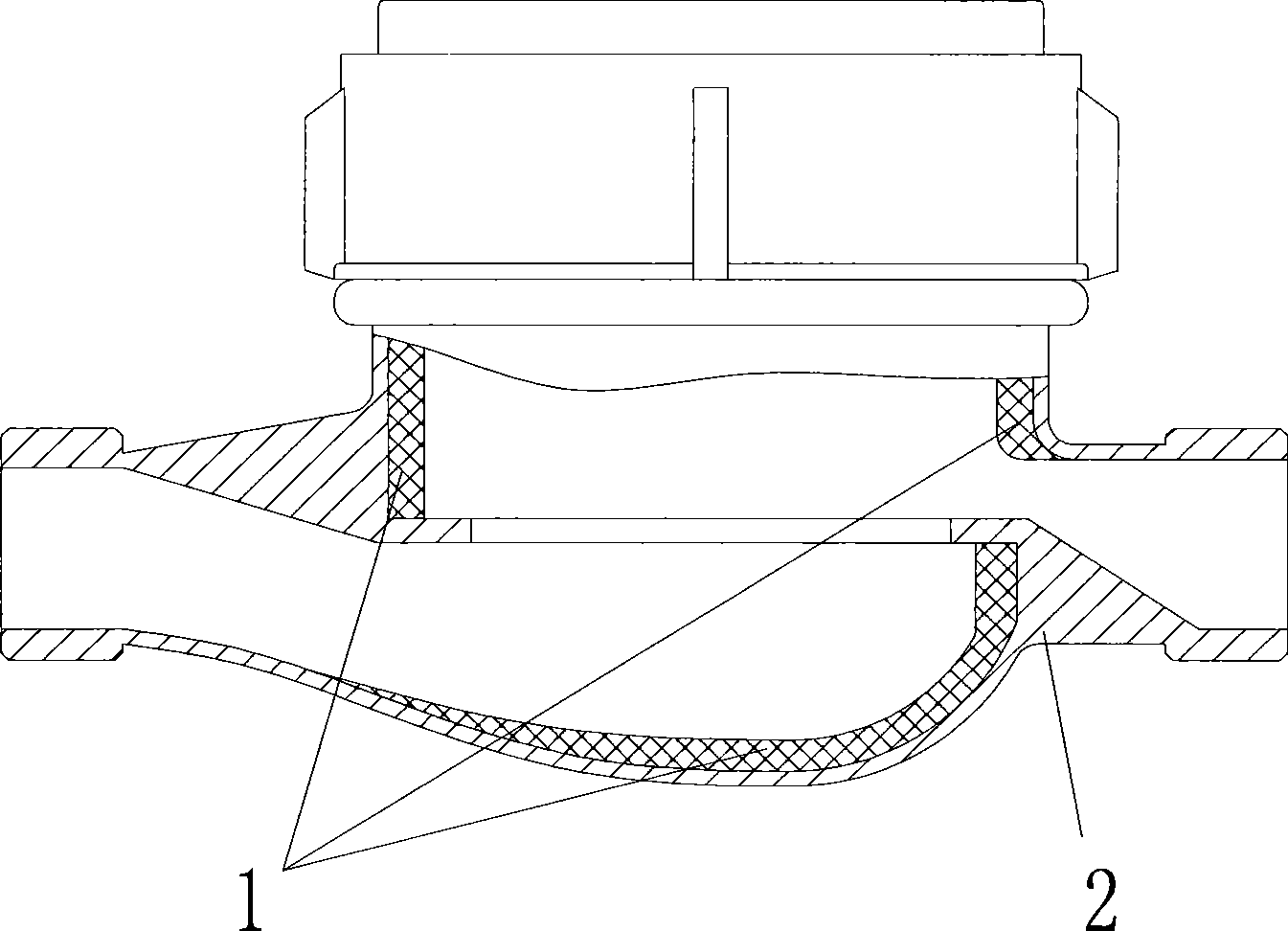 Anti-crack water gauge shell structure