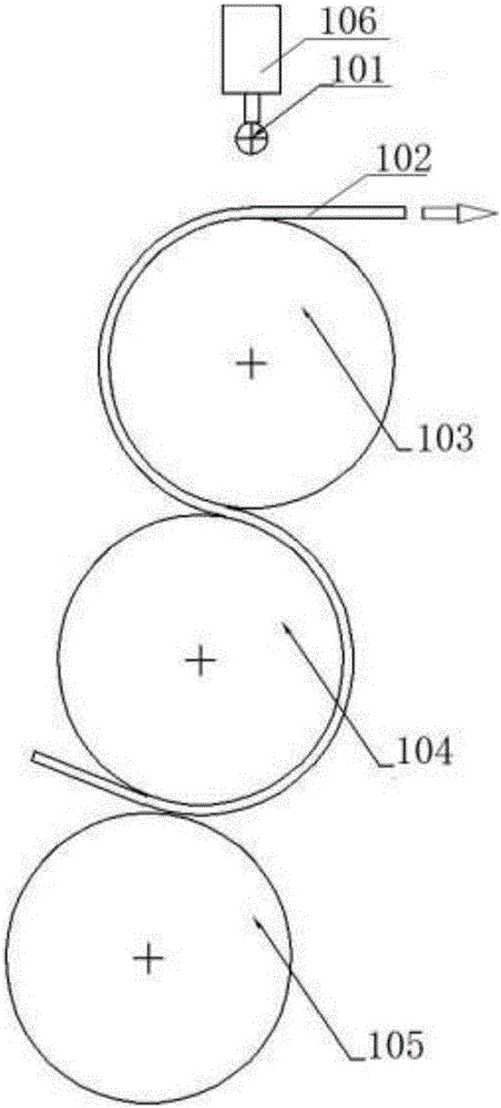 Uniform ventilation wall device for cooling three rolls in extrusion process of diffusion plate