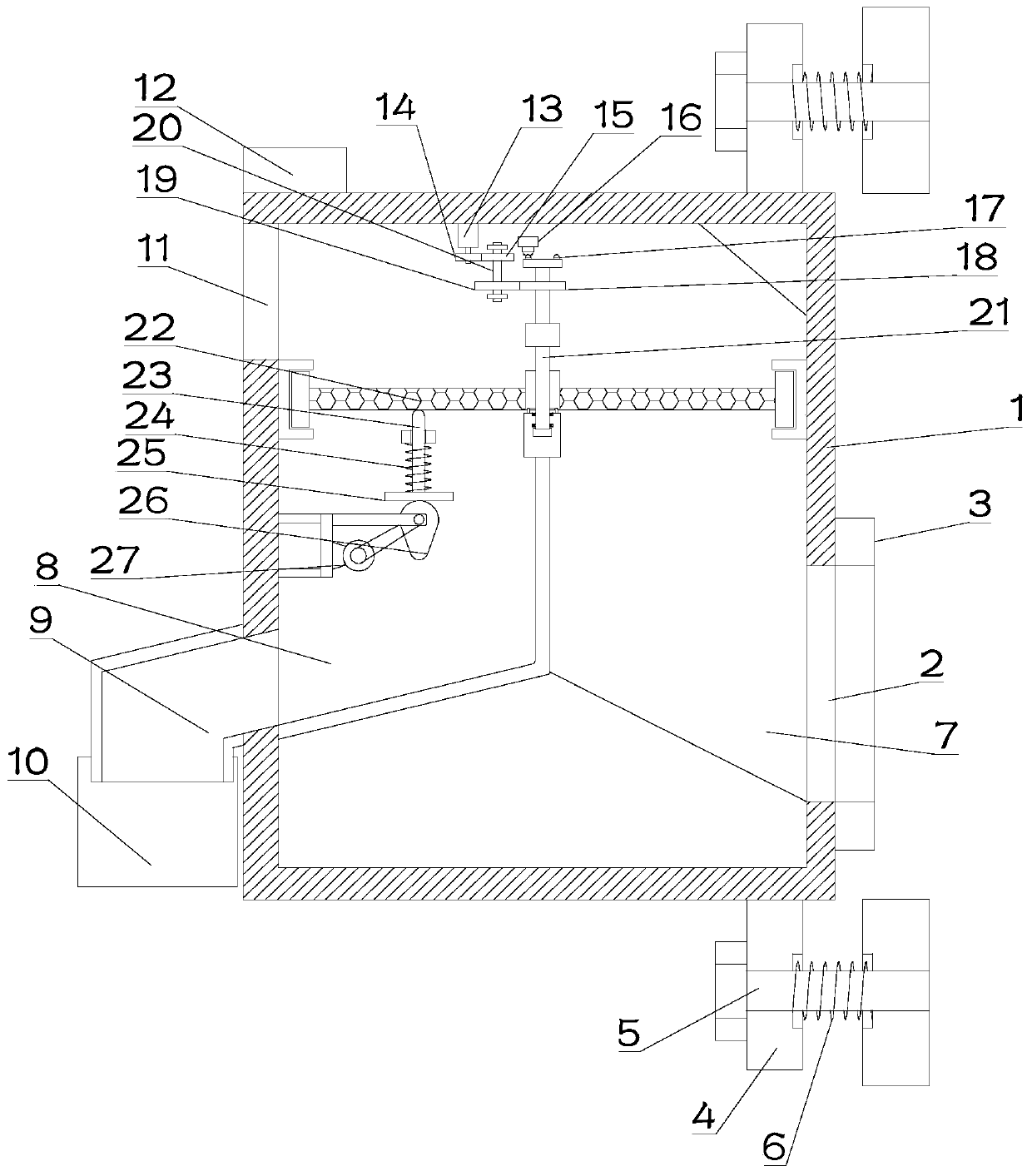 Continuous dust removal device for communication base station