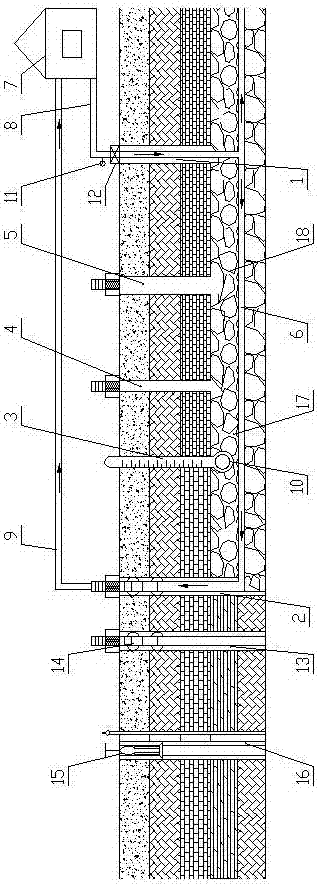 Biological gas production system for filling straws in mine goaf and gas production process thereof