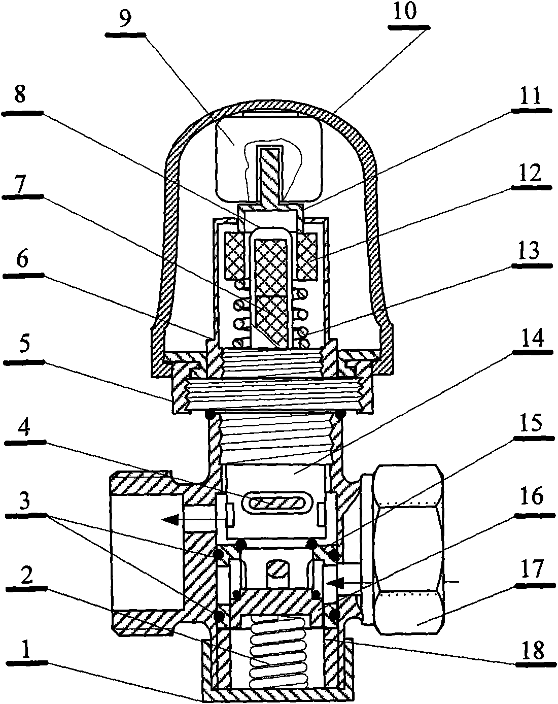 Temperature controlling valve with function of cleaning valve core