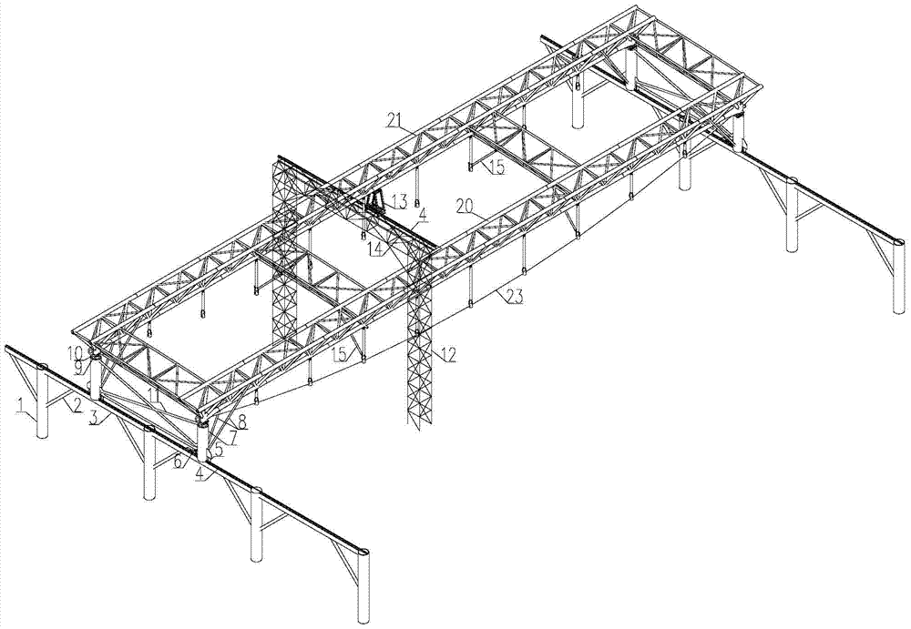A construction method of accumulative slippage of string trusses with columns at different elevations