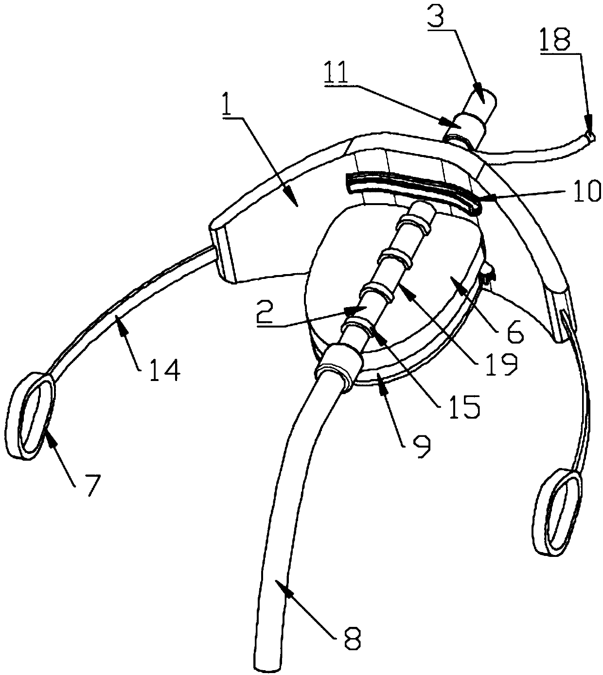 Multichannel oropharyngeal ventilator for anesthesiology department