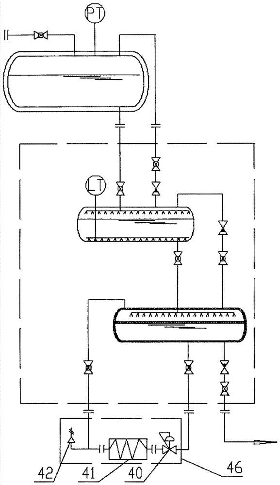 Equipment for displacement pressure delivery method of low temperature liquefied gas