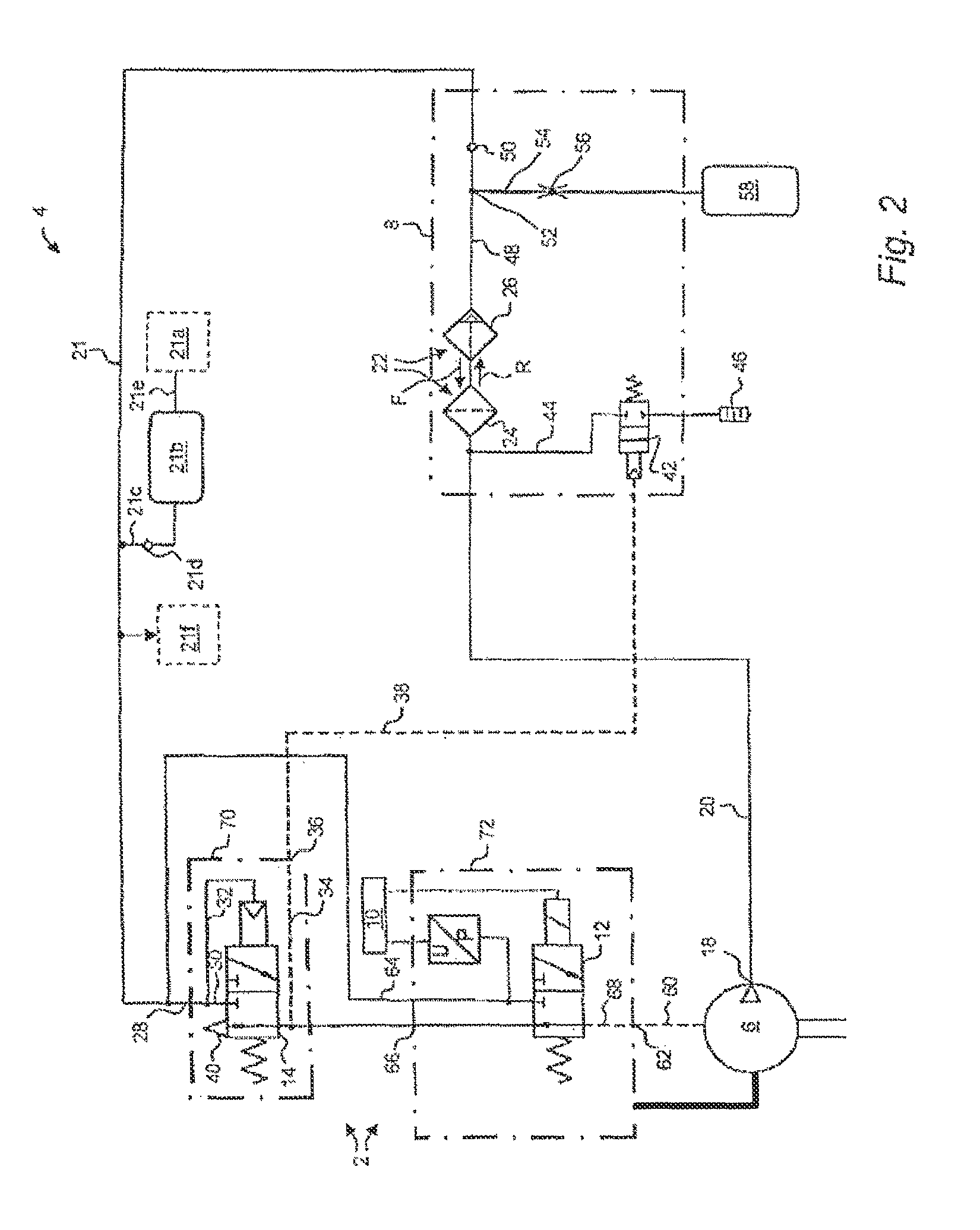 Device, method and system for compressed air control and compressed air supply