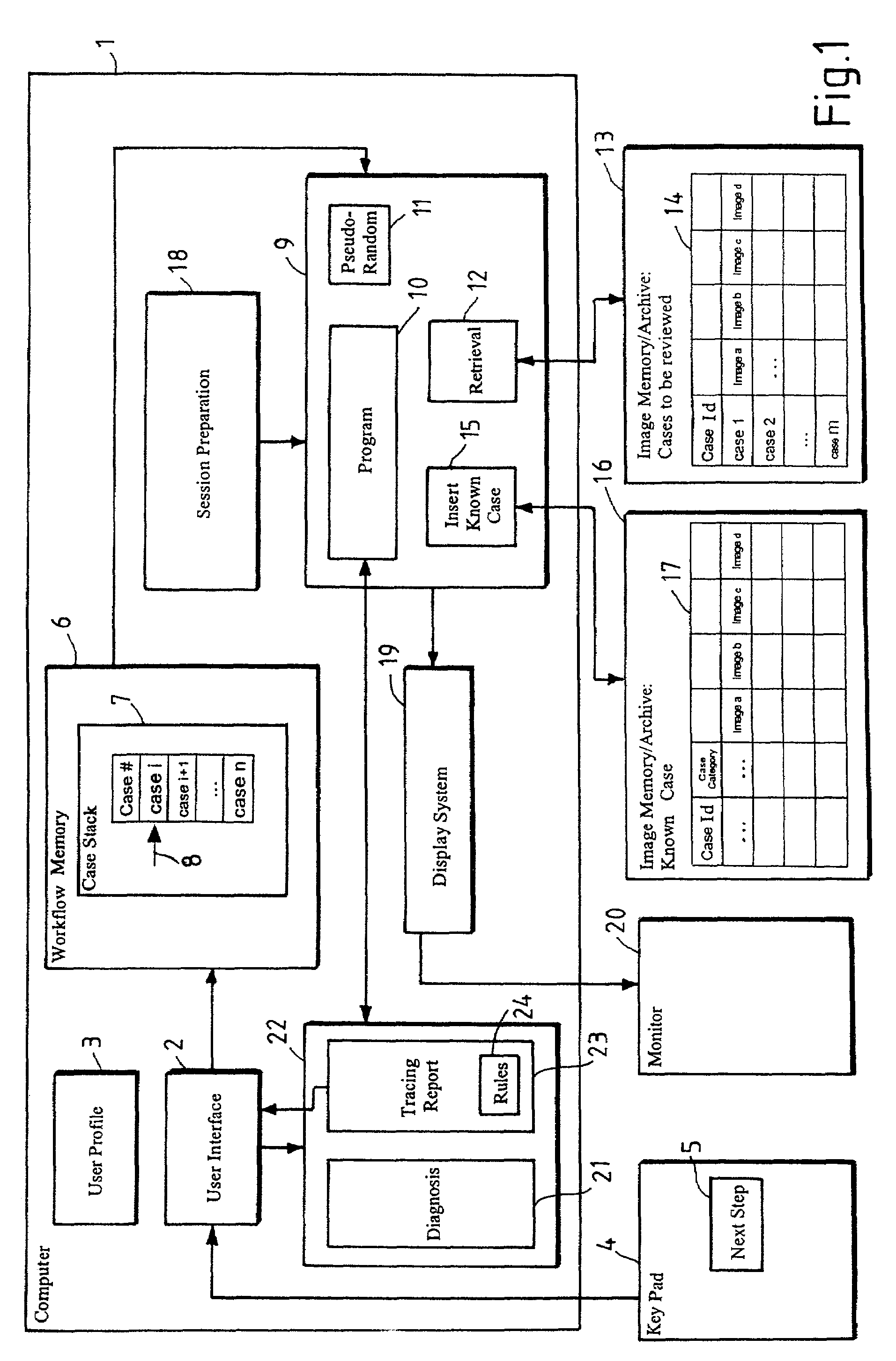 Method and system for in-service monitoring and training for a radiologic workstation