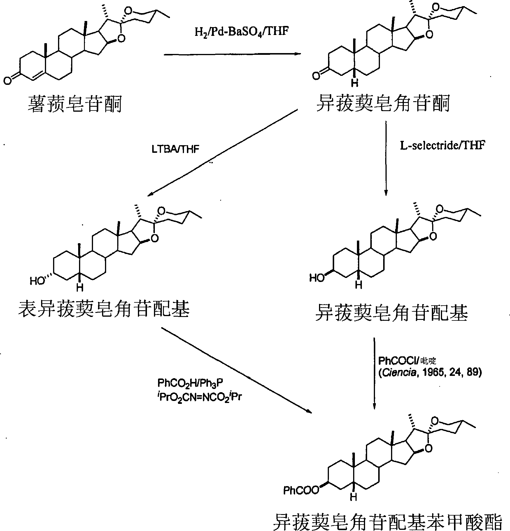 Process of stereospecific synthesis of sapogenins