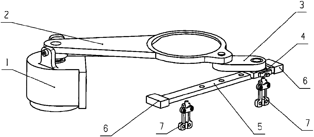 High-rigidity switching mechanism of optical lens group of crank slide block