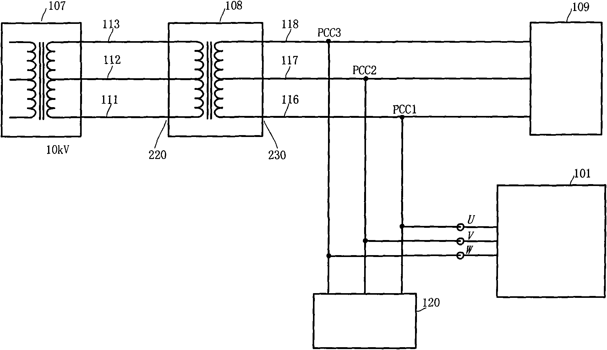 Balancing power distribution system of 10kV and below power distribution network
