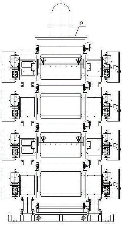 Vertical type production line for rubber refiner