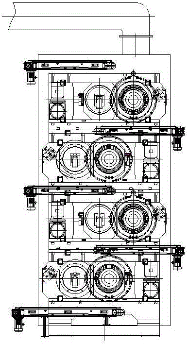 Vertical type production line for rubber refiner