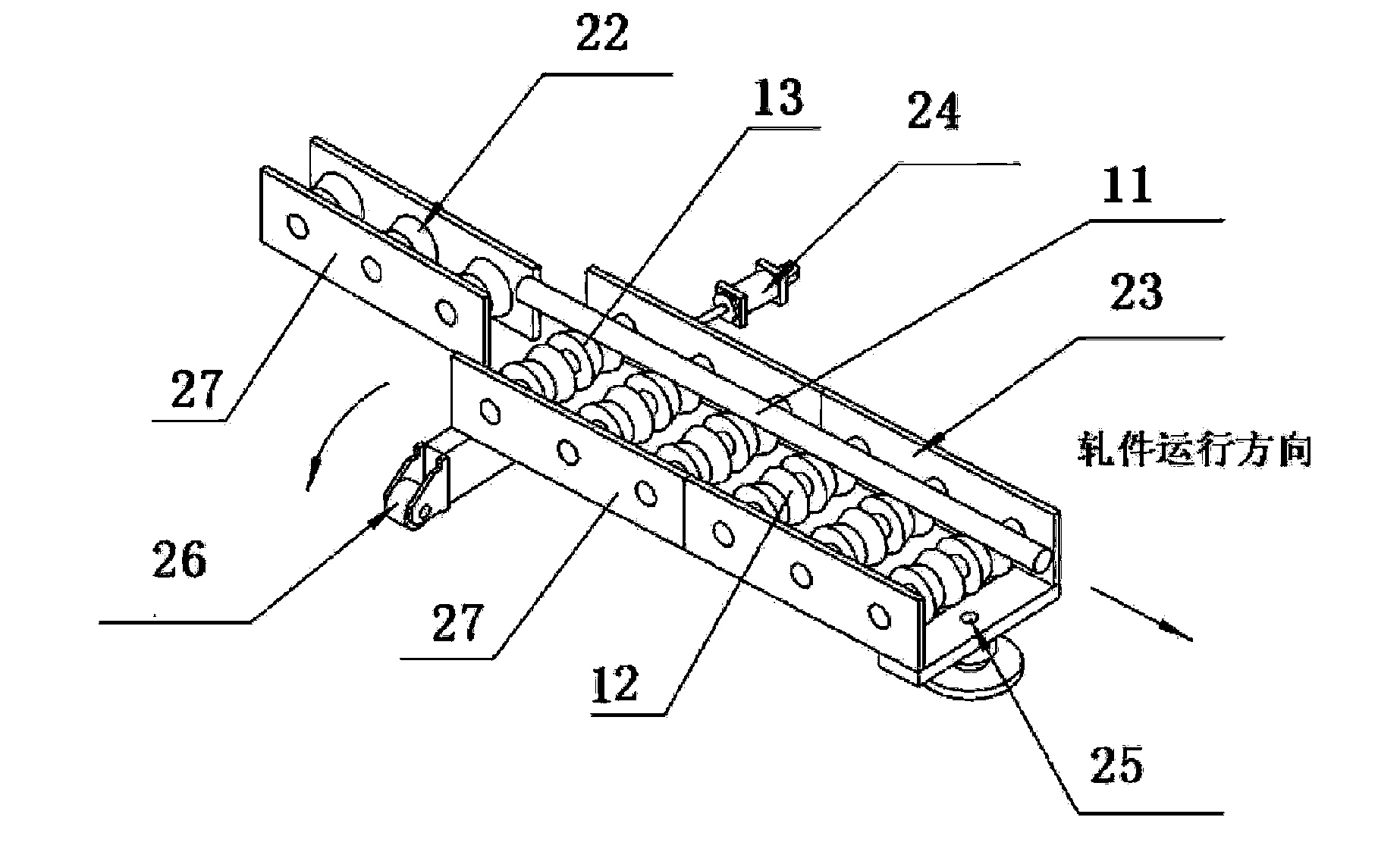 High-speed wire double production line swinging wire separation device