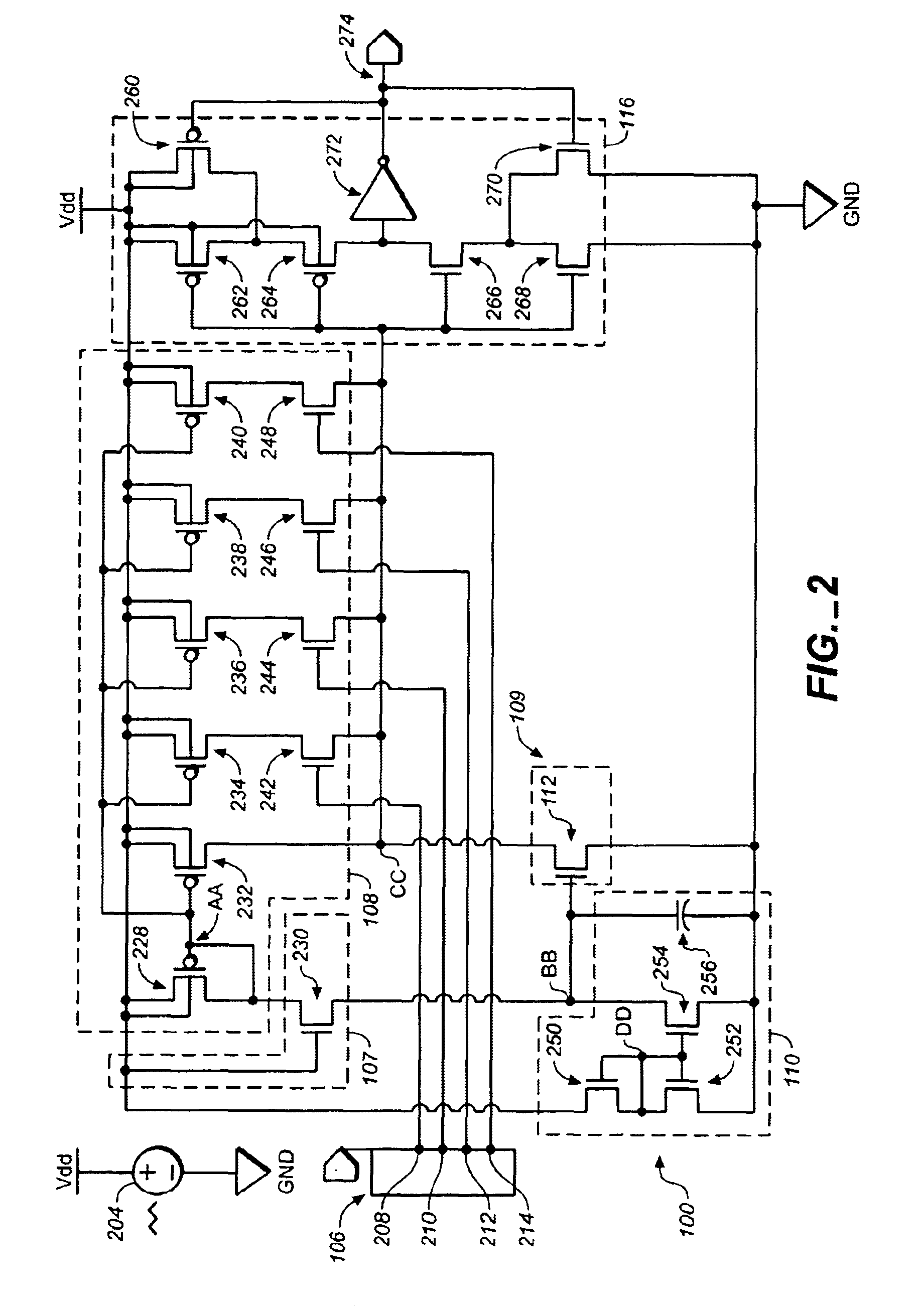 Voltage detector circuit with a programmable threshold point