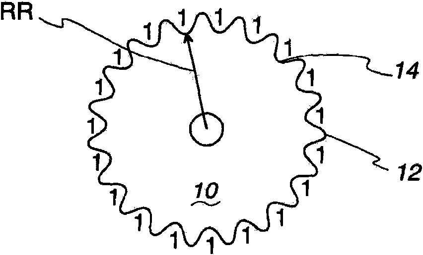 Resonance tension reducing sprocket with combined radial variation and sprocket wrap