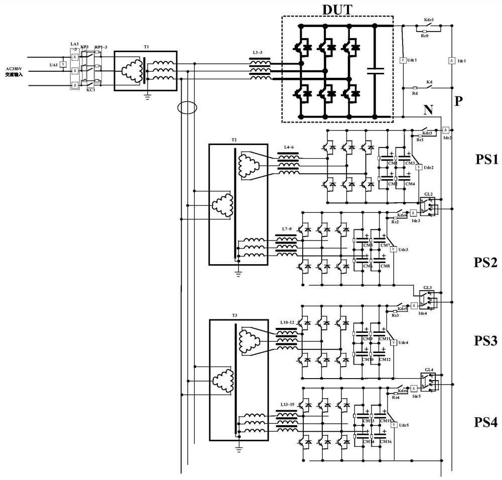 A circuit and method for realizing three-phase inverter power module aging experiment