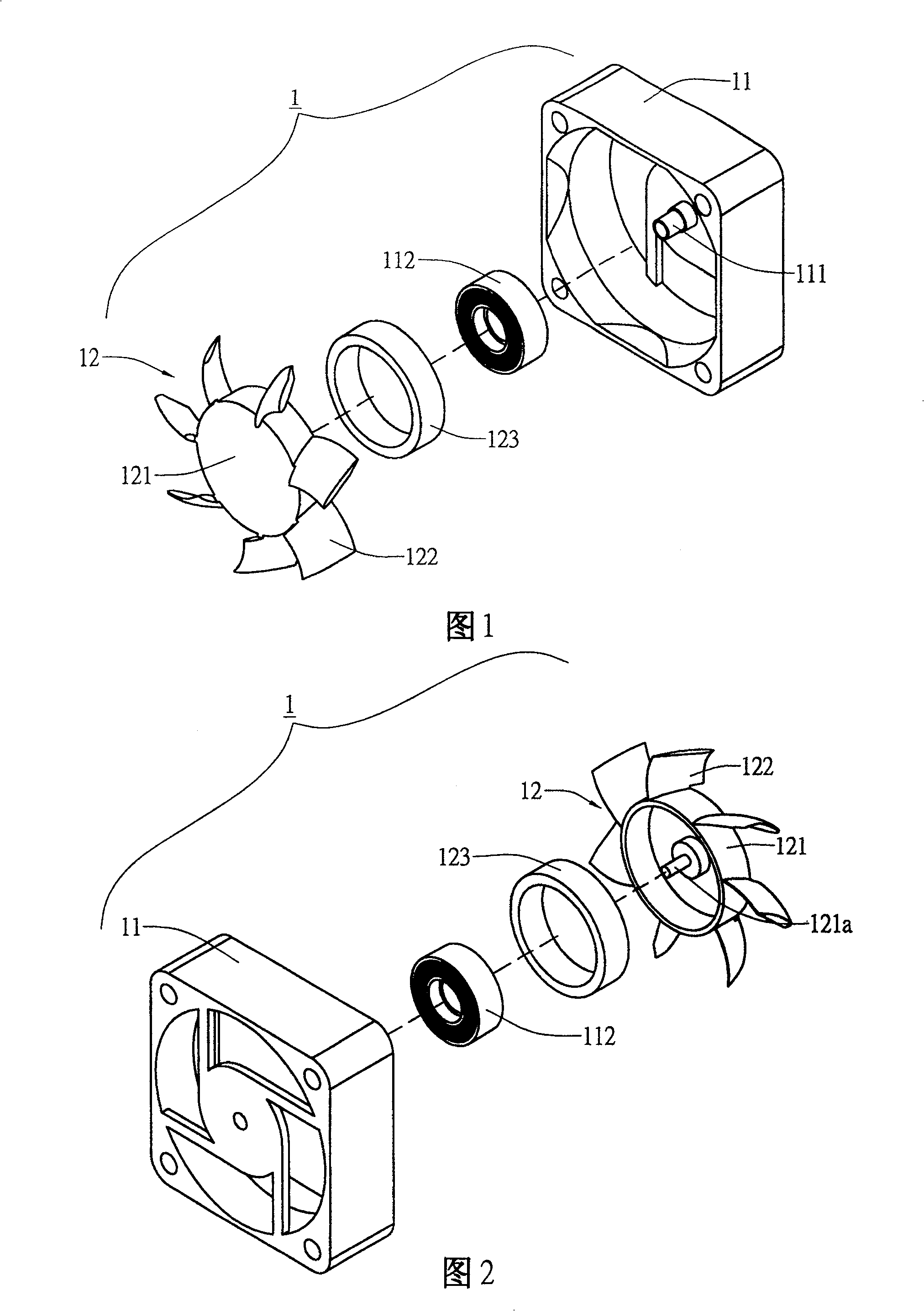 Thermal fan without inverse flow characteristic