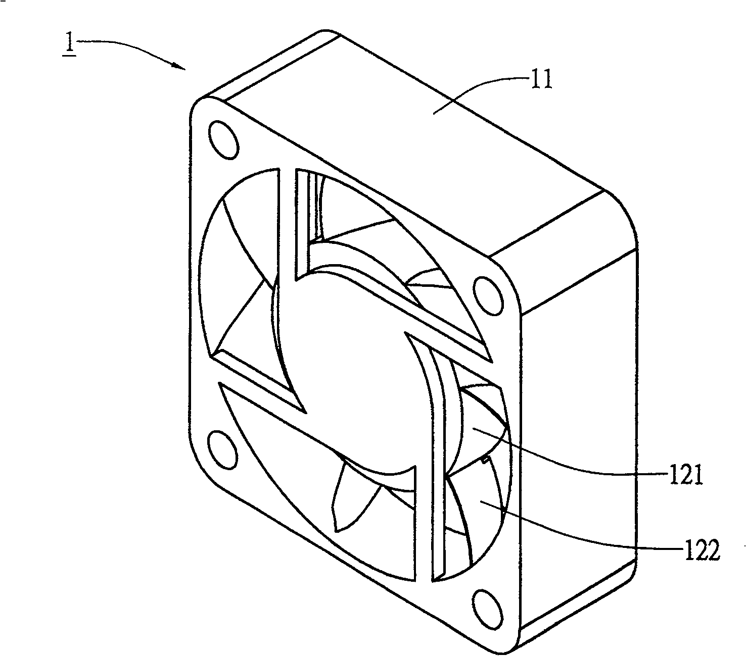 Thermal fan without inverse flow characteristic