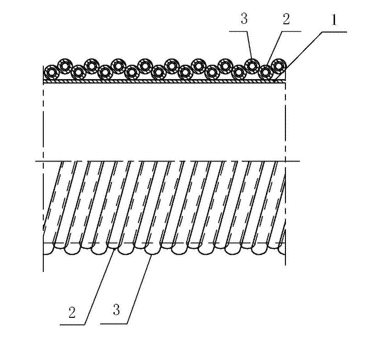 Tube in shape like Chinese character 'pin' with polyethylene winding structure wall and production process thereof