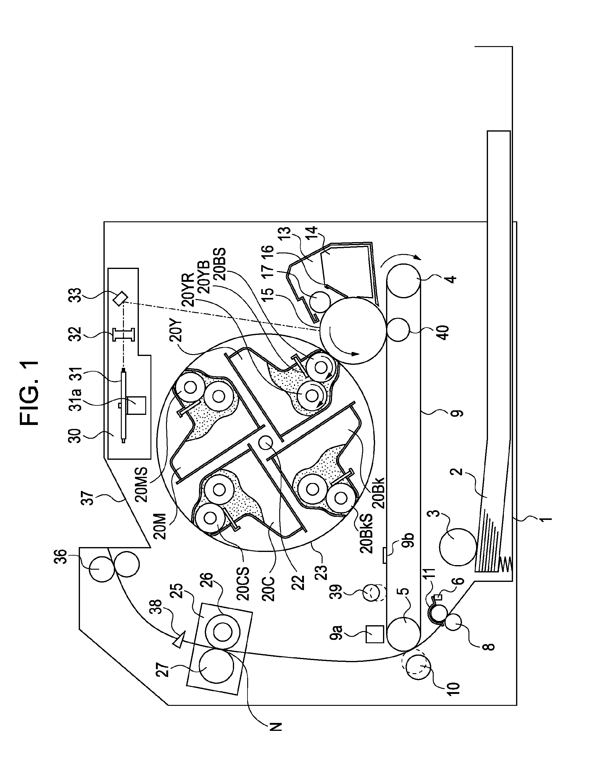 Image forming apparatus for controlling speed of intermediate transfer member according to image