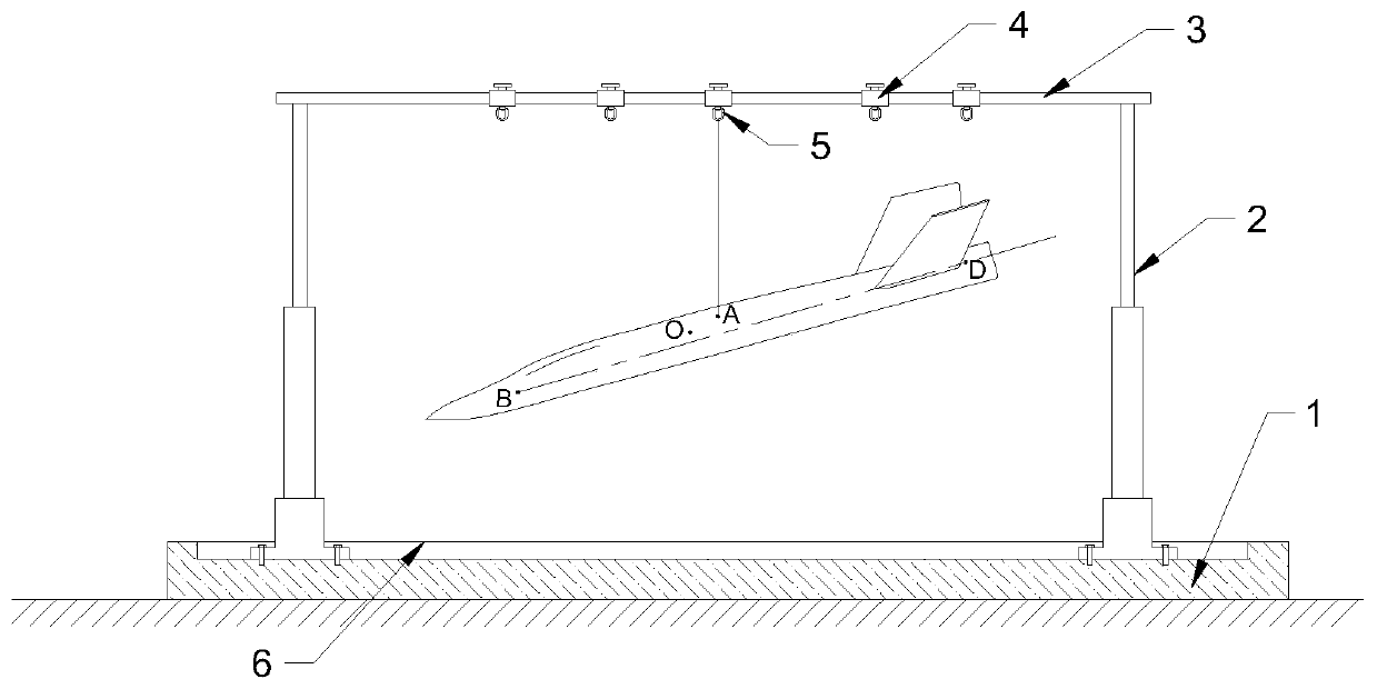 Aircraft quality characteristic simple measuring device and measuring method
