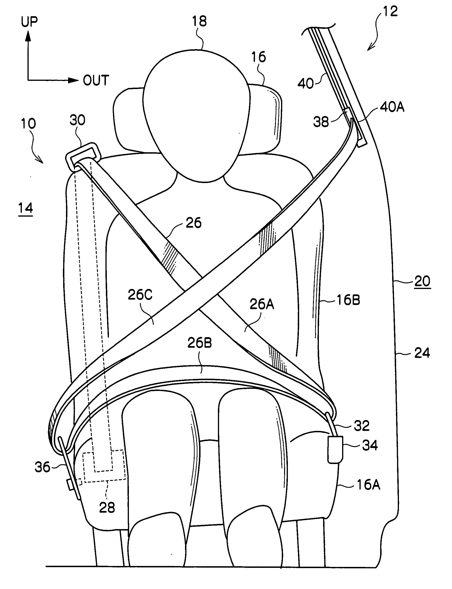 Seatbelt device and vehicle