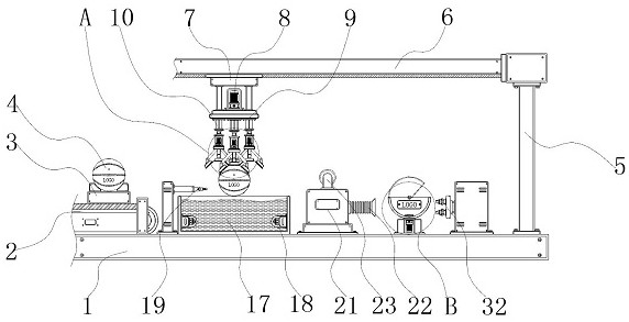 Ball production device with automatic feeding and discharging structure