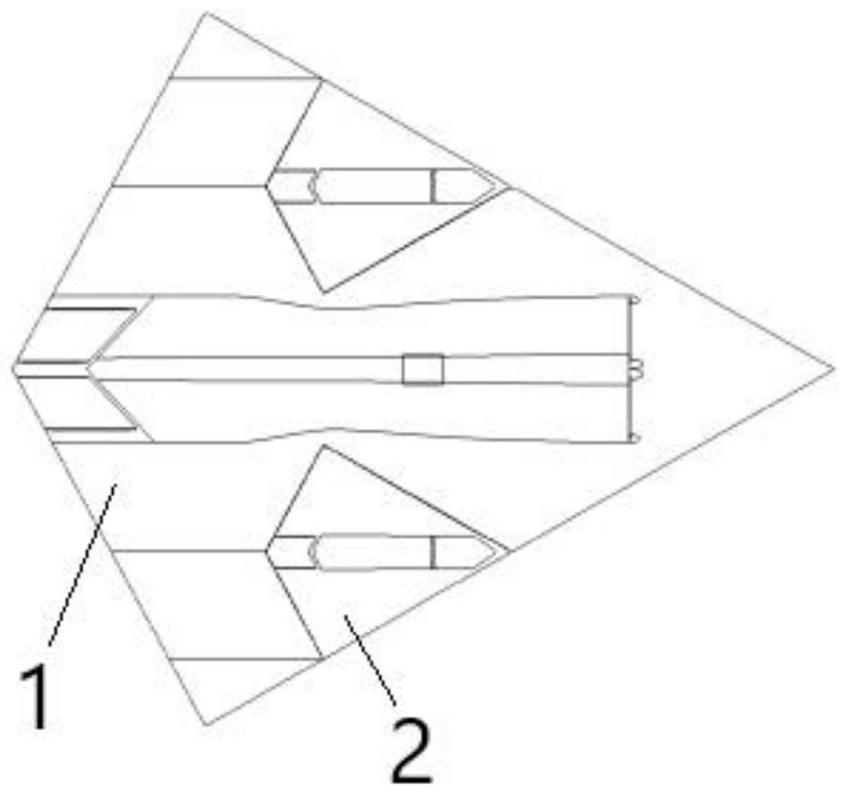 Combined aircraft aerodynamic layout structure for cooperative tasks