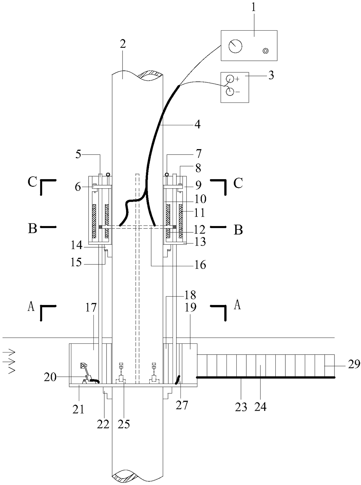 A device for reducing vibration of steel pipe pile foundation in marine engineering